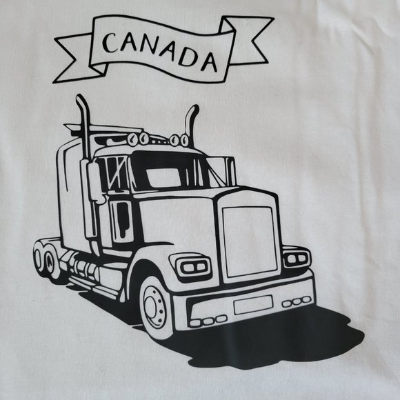"Canada" Trucker Print Crew Neck T-Shirt - Picture 2 of 8